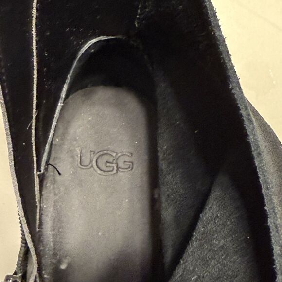 UGG Breeda Women’s Size 8.5 US Black Suede Side Zip Heel Ankle Moto Boot - Picture 8 of 10